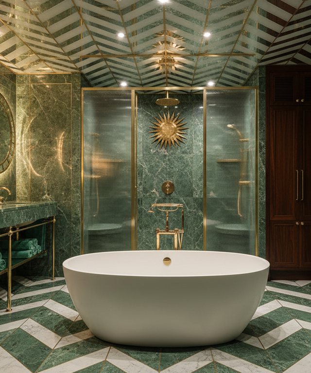 Baño en estilo Art Déco generado con IA
